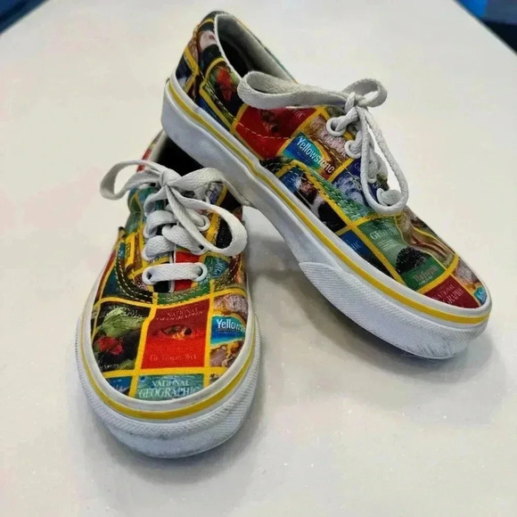 Vans X National Geographic Kid Unisex Sneakers Shoes Multi Color Size 12 - Picture 8 of 9